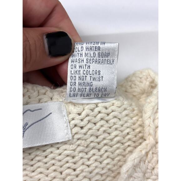 Vintage New Lauren Grey Cable Knit Sweater Cardigan Pearl Buttons SMALL - Picture 16 of 16